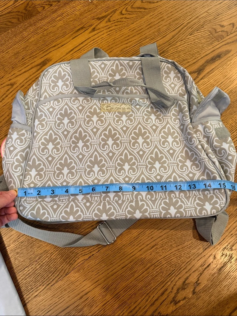 Bumble Brittany Diaper Bag Blue Filigree